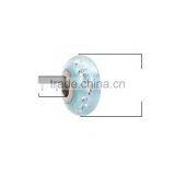 Lampwork Glass&Cubic Zirconia European Style Large Hole Charm Beads Round Green Blue Clear W/ Stainless Steel Silver Tone Core thumbnail-2