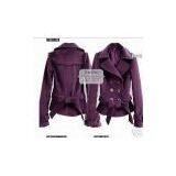 Korea New Purple Two Row Button Coat-Lapel Short Jacket