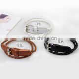 XP-LB-2161 Colorful Black White Brown Watch button leather Bracelet jewelry PU leather bracelet