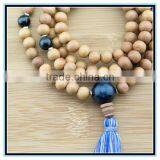 Yiwu Jinhua Wood Mala Beads Long Tassel Necklace