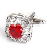 Luxurious Pink Diamond Stone Unisex Shirt Jewelry Cufflinks Brand thumbnail-6