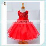 Cheap Party Fancy Red Gown Tulle Flower Girl Dresses HPC-3102 thumbnail-1