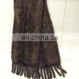 Fashion Knitted Real Mink Fur Scarf for Women's Clothing thumbnail-4