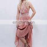 High Qaulity Lace Trim Cotton Gauze Maxi Dress ,fashion Woman Cotton Party Dress thumbnail-5