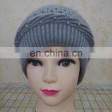 Real Wool Knitted With Raccoon Fur Pompom Beanie Hat Pretty Wool Knitted Raccoon Fur Ball Hat thumbnail-1