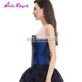 Women Waist Latex Halloween Blue Fish Boned 10 Printed Croset Body Shaper thumbnail-4