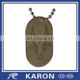 Wholesale Custom Debossed Logo Solid Brass Dog Tag thumbnail-3