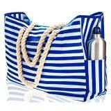 Soft rope handle waterproof canvas beach bag from China