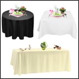 Cheap festival banquet 100% polyester heavy weight tablecloth polyester wedding table cloth