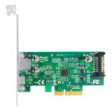 Linkreal 2 Port PCIe x4 10Gb/s to USB 3.1 Type-A +Type-C Adapter