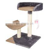 Grey Middle Size Bar Sisal Carpet Cat Scratcher With Playing Toy thumbnail-1