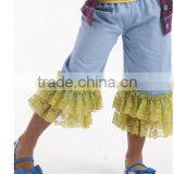 2014 New Design Lace Ruffle Pants Girls Jeans Ruffle Childrens Boutique Clothing thumbnail-1