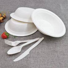 Natural Color Sugar Cane Cardboard Round Bowls 350ml Icrowave Safe and Biodegradable-bagasse Bowls Compostable thumbnail-2