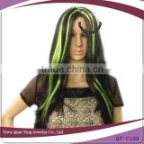 cheap long colorful synthetic halloween party wig