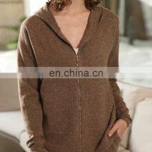 New Design Plain Knit Cashmere Lounge Pants and Cardigan Hoodie Set thumbnail-3