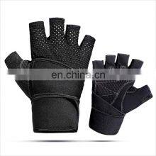 Hot Selling Silicone Anti-slip Manly Fitness Weight Lifting Gym Gloves With Wrist Wraps thumbnail-1