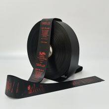 Garment Tag Custom Private Name Silk Screen Printed Instruction Grey Satin Ribbon Tape Wash Care Label thumbnail-3