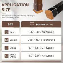 24 Pcs Chair Leg Floor Protectors Square, Silicone Chair Leg Covers Caps for Hardwood Floors With Wrapped Felt, Furniture Feet Protector Pads thumbnail-5
