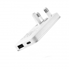 USB/USB-C 20W GaN Fast Charging Folding Slim Travel Charger Card Thin UK Plug thumbnail-1