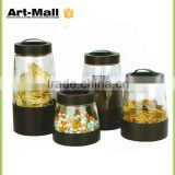 2016 new products CE custom owl shaped glass jar
