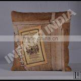Vintage Design Jute Cushion Covers, Vintage Cushion thumbnail-1