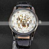 Vogue Leather Strap Watch Fashion Casual Men Skeleton Mechanical Watches Clock Male Relogio Masculino Wristwatches Erkek Saat thumbnail-2