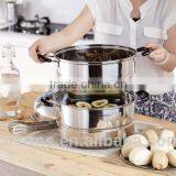LFGB Food Grade Wholesale Cookware 2tier Steamer With Glass Cover
