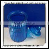 400ml Coating Stripe Glass Storage Jar With Glass Cap thumbnail-2