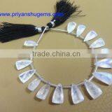 White Rainbow Faceted Elongated Pyramid 8*15 mm 74 Cts Faceted Elongated Pyramid 6" Strand Length Natural Gemstones thumbnail-3