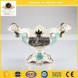 2016 Popular Home Decorate Luxury Art and Crafts Ivory 22"big Ceramic Porcelain Bowl Vase With Gold thumbnail-1