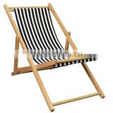 wood beach chair garden Deck Chair Lounger foldable chair black stripe