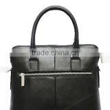 Special Design Men's Black First Layer Lambskin Leather Multifunctional Zipper Briefcase thumbnail-6