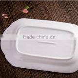 Ceramic White Rectangular Plate and Dish With 2 Handle thumbnail-2
