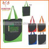 Promotional Non-woven Tote Shopper Bag With Accent Trim and Handles thumbnail-1