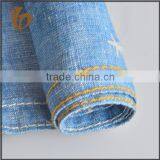 trending hot products indigo dyed cotton fabric linen cotton indigo denim fabric with printing