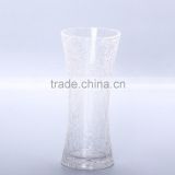 crackle clear glass vase