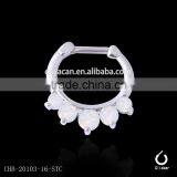 Five Pronged Opalites 16 Gauge Nose Rings thumbnail-1