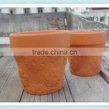 Terracotta Emboss Flower Pot With Flower Emboss thumbnail-2