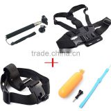 Accessories Mount 4 in Kit Floating Hand Grip + Head Strap + Chest Belt Head +Monopod Tripod Mount For SJCMA Gorpros