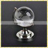 Hot Sale Engraved Crystal Ball Globe With Metal Base For Desktop Centerpieces