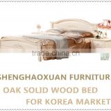 Korea Princess Bedroom Furniture Wooden Bed HA-829# Bedroom Bed 1.8m White Wood Bed