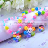 high quality lucky charm bracelet plastic hair bead children necklace