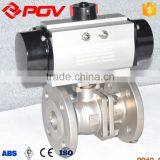 POV Newest Ss316 Flange Connection Pneumatic Ball Valve thumbnail-1