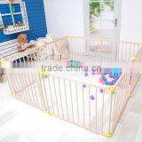 New Model 6 Panel Side Foldable Wooden Baby Playpen thumbnail-2