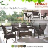 4-piece Outdoor PE Rattan Wicker Sofa and Chairs Set Rattan Patio Garden Furniture Set thumbnail-1