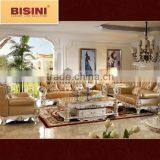 Bisini French Palace Exquisite Genuine Leather Sofa Set thumbnail-4