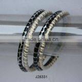 Round Metal Bangles With White and Black Patterns Available in All Colours thumbnail-1