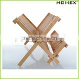 Hot Sale Bamboo Decorative Folding Dish Rack 3Tier/Homex_Factory