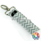 Cotton Light Pink Chevron Lipstick Holder Cheap Customized Key Chain thumbnail-2