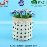 BSCI Audit Factory with polka dots burlap jute/linen bag for plant pot cover